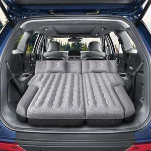 DikaSun Inflatable SUV Air Mattress Bed Car Mattress for SUV, Double-Sided Flocking Travel Camping Bed Car Air Mattress, Car Sleeping Mattress Bed for Universal SUV with Car Air Pump 2 Pillows