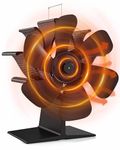 Signstek Log Burner Fan Wood Burning 4 Blades Heat Powered Fireplace Burner Stove Fan - Silent Operation - Heat Circulation for Wood/Fireplace