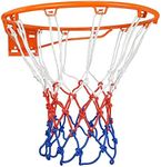 Aoneky Basketball Rim Replacement, Standard 18" Size Basketball Goal Hoop with Net - 14mm Orange