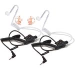 HYS 2.5mm Receiver/Listen ONLY Surveillance Acoustic Tube Earpiece Headset Shoulder with One Pair Medium Earmolds(Left and Right)