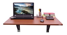 Madhuran Engineered Wood Wall Mounted Study Office Laptops Foldeable Table Desk (Finish Teak) / uses Home Dining Kitchen Living Room Organizer Storage Foldable Shelf