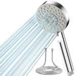 Shower Head and Hose 2M, Magichome Shower Head High Pressure with 5 Spray Modes, Turbocharged Design Power Showerhead for Low Water Pressure