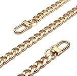 Purse Chain Metal (9mm) Replacement Strap Accessories Snap Hook Chain Strap (Gold 120cm)