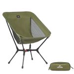 Naturehike YL01 Snap Camping Folding Chair, Lightweight Compact & Portable Backpacking Chair with Storage Bag Compact Folding Camp Garden Picnic Barbecue(Green)