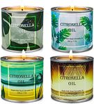 YMing Citronella Candles Outdoors 4 Pack 7 Oz Scented Candles Set in Portable Tin Natural Soy Wax with Citronella Oils for Garden Backyard Patio Long Lasting up to 160 Hours for Camping Party Picnic