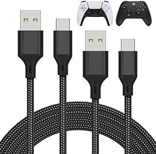 2 Pack 10FT Charger Charging Cable for PS5 Controller/for Xbox Series X/for Xbox Series S Controller, Replacement USB C Cord Nylon Braided Type-C Ports Accessories for Nintendo Switch