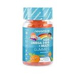 Kids Omega 3 6 9 Gummies – Kids Multivitamin E & D - Vegan - 1 Month Supply – Chewable Childrens Omega 3 6 9 Supplement – Plant Based Alternative to Fish Oil – Kids Vitamins by Novomins