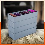 Bathla DORI (Set of 4) Multi-purpose Stackable Drawer Storage Organiser | Organise Socks, Innerwear, Tie, Handkerchief, Jewellery, Stationary, Belt etc.| Ash | 5 Grids – Stomo