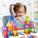 ANVIE & ABEER® Set of 20 Pcs Magnetic Building Tiles for Kids, Educational Magnetic Stacking Blocks for Boys Girls, Magnets Construction Toys,Stem Preschool Toy (Big Tiles Set of 20)