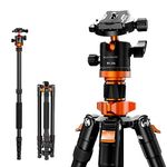 Camera Tripod, K&F Concept 68" Aluminum Tripod Monpod with 360 Degree Ball Head, 1/4" Quick Release Plate and Carrying Case for DSLR Canon Nikon Sony -Load Capacity 22lbs/10kg K255A4+BH-28L