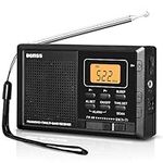 Portable Radio Pocket Radio Small AM FM SW Digital Radio Pocket Transistor Stereo Radio with Built-in Speakers Digital Alarm Clock and Sleep Timer, Battery Operated