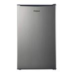Whirlpool WH35S1E 3.5 Cu.Ft Mini Fridge, Small Refrigerator with Adjustable Thermostat, Low Noise, Energy Efficient, Compact Fridge for Dorm, Office, Bedroom, Stainless Steel