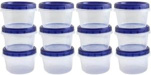 Twist Top Food Containers Screw and Seal Lid 16 Oz Stackable Reusable Plastic Storage Container 12 Pack,