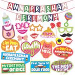 WOBBOX Annaprashan Photo Booth Party Props with Bunting Banner Annaprashan Ceremony Multi Color, Annaprashan Decoration Item