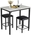 3 Pcs Dining Table and Chairs Set, 