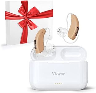 Vivtone Rechargeable Hearing Aids for Seniors Adults, Advanced Multi Channel Digital BTE Hearing Assist, with Recycle Charging Case for 125 Hrs Backup Power, Auto-On/Off, Pair, Lucid508-A