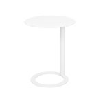 Side Table Living Room,c-shaped Side Table,bedside Table,sofa Side Table,round Coffee Table,with Metal Frame Couch Table,bedside Laptop Office For Bedrooms With Small Spaces(48*56cm, White Matte)