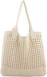 Crochet Tote Bag, Beach Mesh Knitted Bag Women Summer Large Aesthetic Shoulder Bag Handbags Hollow Hobo Bag