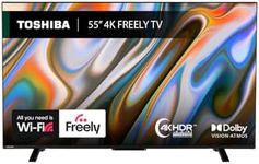 Toshiba 55”UV2F53DBU 4K Smart VIDAA TV, Ultra HD, HDR10, Freely, Disney+, Prime Video, Netflix, Dolby Atmos, Dolby Vision, Sound by Onkyo, Works with Alexa, Works with Google Assistant, VIDAA Voice