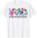 Peace Love Cheer Shirt Tie Dye Cheerleading Cheerleader Gift T-Shirt