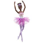 Barbie Dreamtopia Twinkle Lights Ballerina Doll with Brunette Hair & Light-Up Feature Wearing Removable Headband & Purple Tutu, HLC26