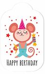 KREEPO Alluring "Happy Birthday" Tags Art Card Paper Decor Your Gift with Four Beautiful Designs, Multicolour Size (2.8inch X 1.7inch) (Pack of 60)_K09