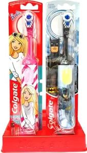 Colgate Kid Powered Toothbrush Barbie & Batman Combo Pack Electric Toothbrush (Multicolor, Black)