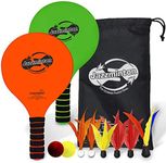 Jazzminton Deluxe LED 3 in 1 Paddle Ball Game - Indoor/Outdoor Game for Kids Teens and Adults