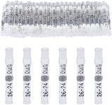 100 PCS Solder Seal Wire Connectors Heat Shrink Solder Butt Connectors Waterproof Insulated Electrical Butt Splice Wire Terminals, White 26-24 AWG