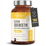 Quercetin, 98% Pure from Sophora Japonica Flower, 1000mg Per Day from 2 Capsules, 180 Capsules (not Tablets) - 3 Month Supply, Supports Immunity, Relieves Allergies, Made in UK by VitaBright