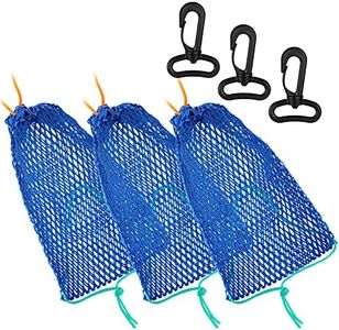 3 Pieces Crab Trap Bait Bags Outdoor Sports Style with 3 Pieces Rubber Locker for Fishing Crab Traps Catch