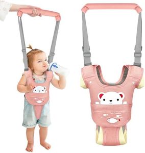 TOFFCAEA Baby Walking Harness, Handheld Baby Walking Helper for Toddlers with Detachable Crotch, Walk Support Assist Trainer Tool for 7-24 Month Old (Pink)