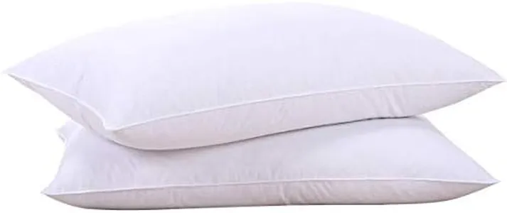 puredown® Goose Feathers and Down White Pillows with 100% Cotton Cover, Bed Sleeping Hotel Collection Pillows Set of 2, Standard Size