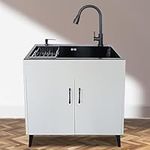 Stainless steel utility sink with c