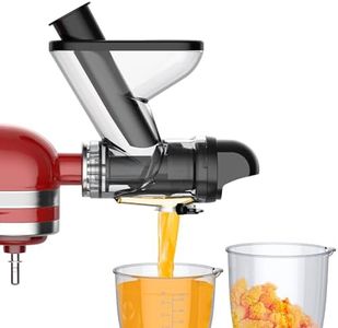Masticating Juicer Attachment for Kitchenaid Stand Mixer, Juice Residue Separation Fruit Juice Machine for Kitchenaid, Slow Juicer Attachment with Dual Feed Chute and Push Rod for KitchenAid