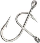 Saltwater Large Giant Fishing Hooks Shark and Alligator Hooks Big Game Stainless Steel J Fishing Hook Extra Strong Sharp Large Fish Hooks for Shark Swordfish Tuna Catfish Size 5/0-20/0