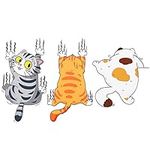 cobee Cartoon Cat Car Sticker, 3 Pack Vinyl Funny Auto Decals Bumper Sticker Cats Scratch Cover Self-Adhesive Car Decoration Stickers Decor for Window Walls Laptop Luggage