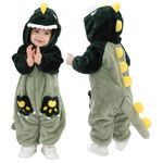 LOLANTA Warm Clohtes for Babies Winter Halloween Dinosaur Costumes for Kids (green, 30-42 months)