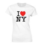 zappatee Ladies fit I Love New York T Shirt S White