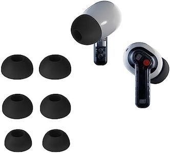 kwmobile 6X Replacement Ear Tips Compatible with Nothing Ear (2) - Silicone Tips for Earphones - Black