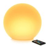 Mr.Go 16" Waterproof LED Light RGB Color Changing Ball Lamp Sphere Mood Light with Remote, 16 Colors, Adjustable Brightness & Rythm, Rechargeable Orb Decorate Lighting for Garden Patio Party Lawn