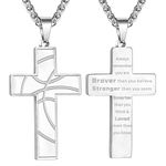 GLITTO Basketball Cross Necklace for Boys Men, Stainless Steel Bible Verse Pendant Chain, Christian Religious Jewelry Gifts for Son Teen Boys, Stainless Steel, No Gemstone