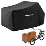 Team Obsidian Cargo Bike Cover for 3 Wheel Tricycle - Protective Trike Covers - Weatherproof Water Resistant Design - 600D Polyester with Durable PU Coating - Secure Lock Hole