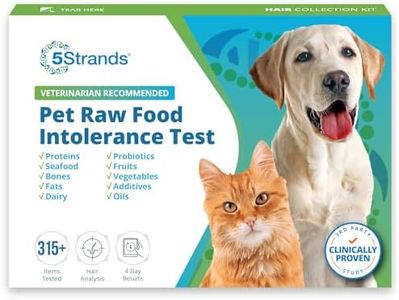 5Strands Pet Raw Food Intolerance Test, at Home Sensitivity Test for Dogs & Cats, 315 Items, Hair Analysis, Accurate for All Ages and Breed, Results in 5 Days - Chicken, Beef, Duck