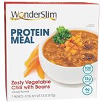 WonderSlim Protein Meal, Zesty Vegetable Chili w/Beans, 12g Protein, 4g Fiber, Gluten Free (7ct)