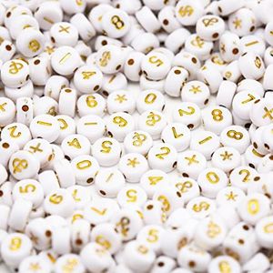 500 Pcs Acrylic Number Symbol Beads Bracelets for Jewelry Making