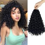 GoGo Curl Crochet Hair 14 Inch 8 Packs Ocean Deep Wave Crochet Braids Hair Extensions Synthetic Curly Crochet Hair Extensions for Black Women（1B）