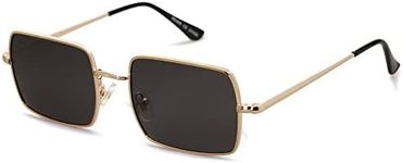 SOJOS Polarized Sunglasses for Womens Mens, Rectangle Polygon Retro Vintage Shades SJ1168 with Gold/Black