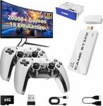 SMARTCAM M15 Game Stick 22000+ INBUILT Video Game Console Retro Classic 3D 4K Full HD with 2 Wireless Gamepad Plug & Play Video Game 64GB