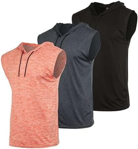 3 Pack: Big & Tall Men’s Dry Fit Moisture Wicking Hooded Tank Top Active Athletic Hoodie Pullover Workout Running Fitness Gym Sports Bodybuilding Casual Outdoor Muscle top - Set 9, 5XLT